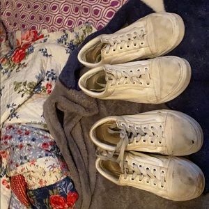 Two pairs white vans